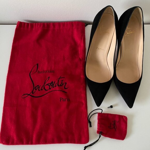 🇮🇹 Christian Louboutin / Kate Black Suede / 85mm Pump / Size 37 - Picture 15 of 15